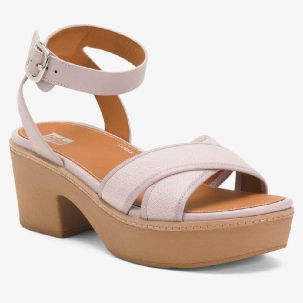 Fitflop Pilar Soft Lavender Ankle-Strap Platform Sandals 7